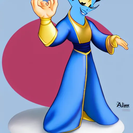 Image similar to genie character ， by alladin