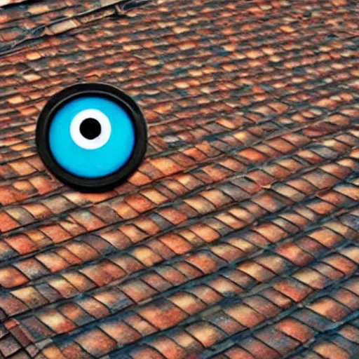 Image similar to rock wearing googly eyes on rooftop, vivid colors, realistic photo, environmental lighting, award - winning masterpiece photograph, cinematic view