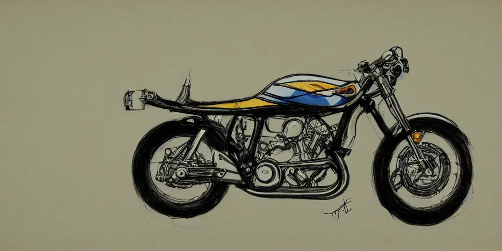 Image similar to 1980s motorcycle sketch concept art, high detail, high definition, 8k