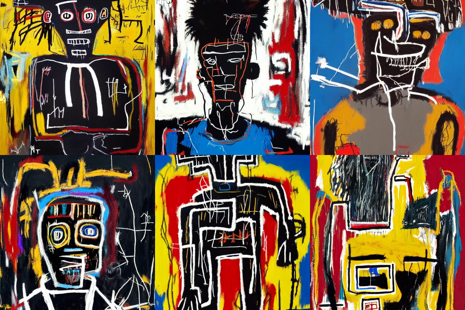 Prompt: extremely highly detailed hi-res majestic painting of an black strong african man by jean-michel basquiat, , 4k insanely detailed and intricate