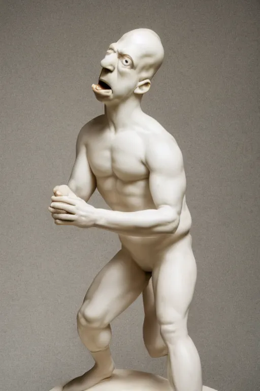 Prompt: Homer Simpson as a classical marble statue. Studio Photograph
