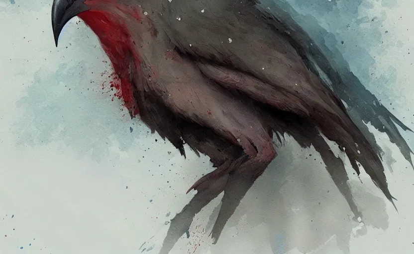 Image similar to a painting of delibirb 6 6 6 trending on artstation in the style of greg rutkowski, 3 d, watercolor