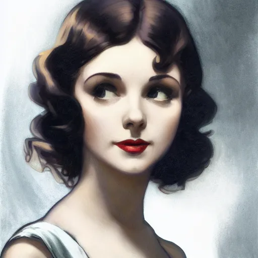 Prompt: a closeup portrait of a young vivian leigh, 1 9 2 0 s, femme fatale, gorgeous view, night, film noir, eerie, high detail, sharp, masterpiece by artgerm and greg rutkowski and alphonse mucha, digital art, trending on artstation