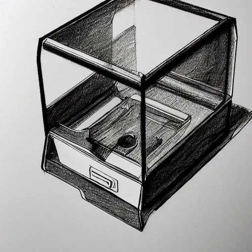 Old School White prismacolor pencil Industrial Design “ID” sketch on black  paper tutorial