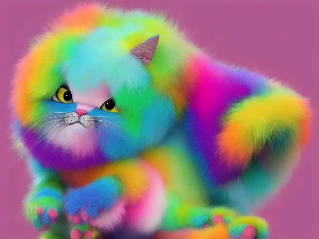 Prompt: cute and funny, rainbow fluffy cat by Rosina Wachtmeister, trend on artstation, vikiart, hyper reailstic, ultra detailed, cinematic, trending on artstation, Ultra detailed, hyper realistic 4k