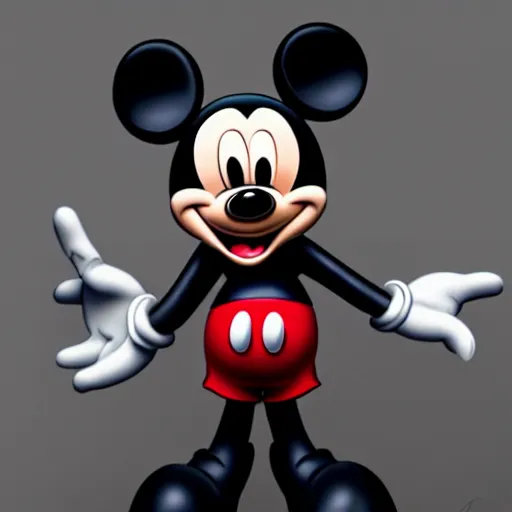 Image similar to mickey mouse the grim reaper, the symbol of death and horror, mickey mouse looking deadly 8 k