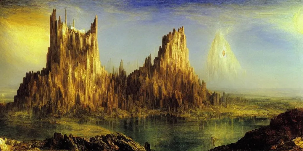 Prompt: babel's tower, caspar david friedrich, turner, thomas cole