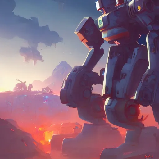 Image similar to hero world mechwarrior, behance hd by jesper ejsing, by rhads, makoto shinkai and lois van baarle, ilya kuvshinov, rossdraws global illumination