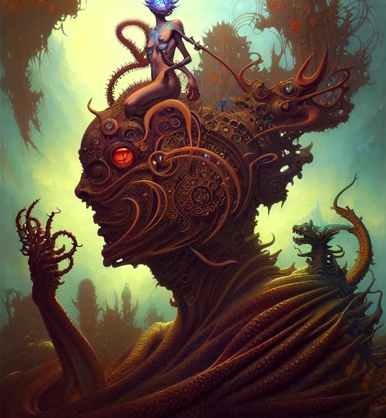 Image similar to dmt art, fantasy character portrait, ultra realistic, wide angle, intricate details, dmt artifacts, highly detailed by peter mohrbacher, android jones, wayne barlowe, boris vallejo, hajime sorayama aaron horkey, gaston bussiere, craig mullins