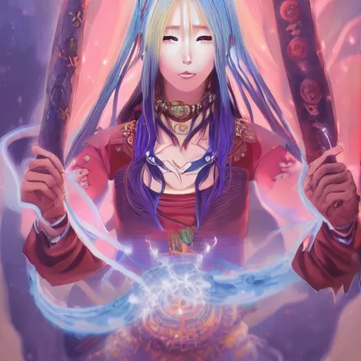 Image similar to anime portrait of a kpop girls group as a shaman yedi using dark force to eliminate trump as an anime antagonist by Stanley Artgerm Lau, WLOP, Rossdraws, James Jean, Andrei Riabovitchev, Marc Simonetti, and Sakimichan, trending on artstation