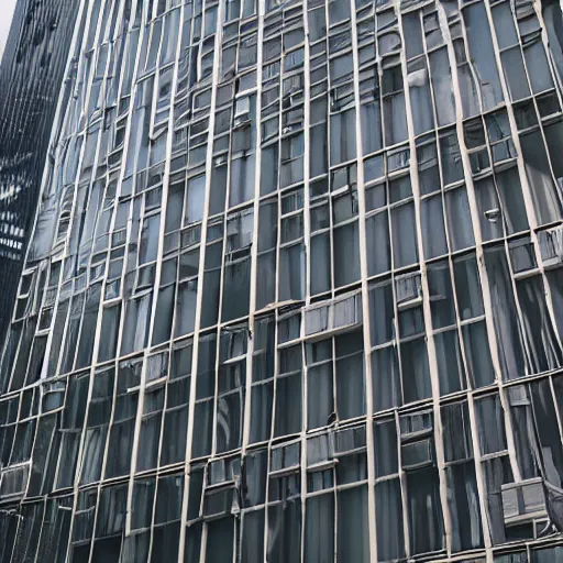 Prompt: A high resolution photo of a building with a whatsapp logo graffity on it, the photo was taken from far away, the photo was taken from the ground looking up at the building.