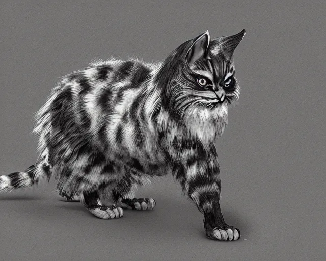 Image similar to king cat model concept art, trending on artstation, indie games, digital art, line art