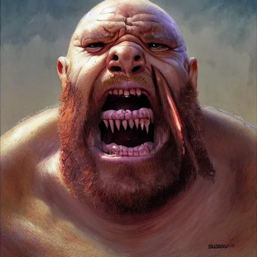 Prompt: kool savas, kool savas is bald caveman, kool savas awe face, toothless macabre face, by donato giancola and greg rutkowski and wayne barlow and zdzisław beksinski, realistic face, digital art