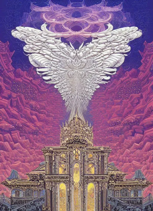 Image similar to a fractal ivory angelic palace by dan mumford