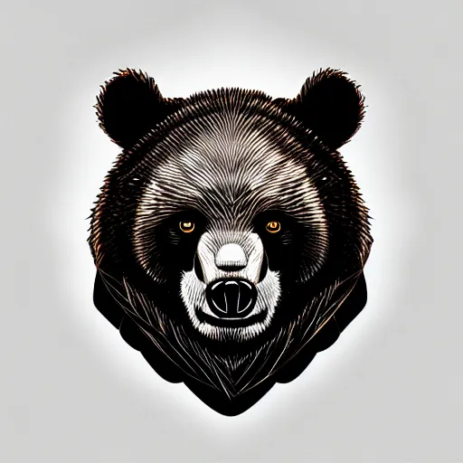 Image similar to digital art logo, angry bear , by James Jean and by artgerm , ultradetailed, trending on artstation,