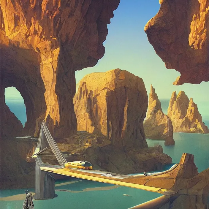 Prompt: vina sky, science fiction, extremely detailed, sharp focus, pastel colors, intricate, hard light, illustration, volumetric lighting, digital painting, by roger dean, by santiago calatrava, by vermeer