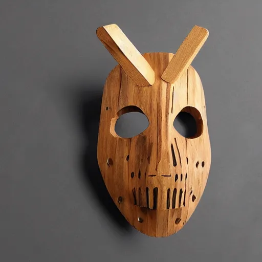 Prompt: insect inspired wooden mask