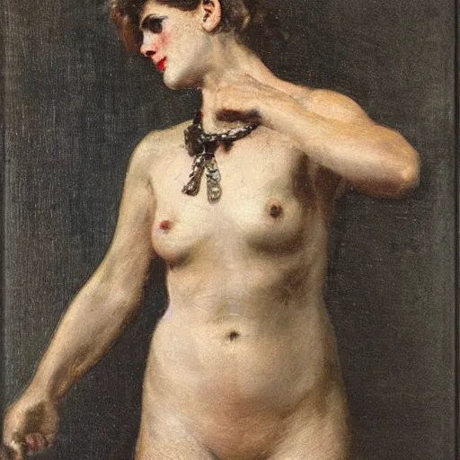 Image similar to female boxer by alfred stevens