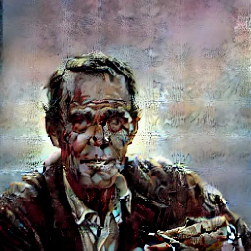 Image similar to a highly detailed epic cinematic concept art CG render digital painting artwork costume design: Henry Fonda as a 1950s tired disillusioned poet, barefoot, smoking a cigarette. volumetric lighting. By Greg Rutkowski, in the style of Francis Bacon and Syd Mead and Norman Rockwell and Beksinski, open ceiling, highly detailed, painted by Francis Bacon and Edward Hopper, painted by James Gilleard, surrealism, airbrush, Ilya Kuvshinov, WLOP, Stanley Artgerm, very coherent, triadic color scheme, realistic facial expression, art by Takato Yamamoto and James Jean