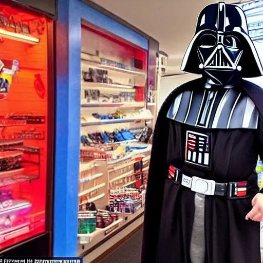 Prompt: I saw darts vader shopping yesterday it was so weird