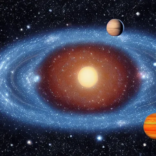 Prompt: Picture Of Solar System as a Galaxy