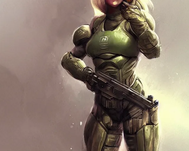 Image similar to portrait of samus aran as a very attractive female bodybuilder swat soldier, elegant, fantasy, hd shot, digital portrait, beautiful, artstation, comic style, by artgerm, guy denning, jakub rozalski, magali villeneuve and charlie bowater