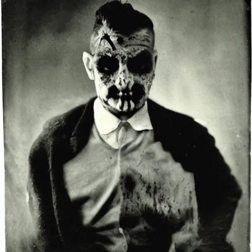 Image similar to scariest man you ’ ve ever seen black and white photo vintage