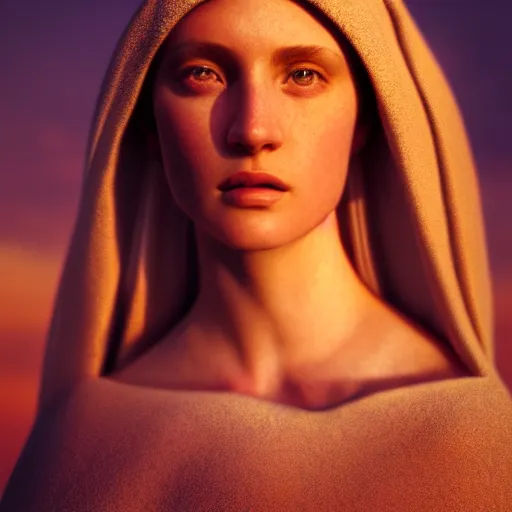 Prompt: photographic portrait of a stunningly beautiful renaissance priestess female in soft dreamy light at sunset, contemporary fashion shoot, by edward robert hughes, annie leibovitz and steve mccurry, david lazar, jimmy nelsson, breathtaking, 8 k resolution, extremely detailed, beautiful, establishing shot, artistic, hyperrealistic, beautiful face, octane render