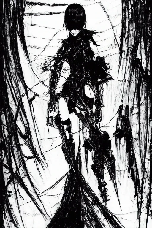 Image similar to a dark little girl by Tsutomu Nihei