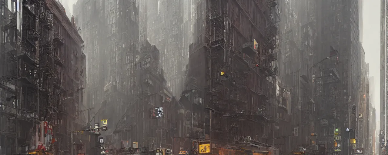 Image similar to new york city block. 8 5 mm, architecture. cinematic lighting. trending on artstation. cgsociety. art by greg rutkowski and william o'connor