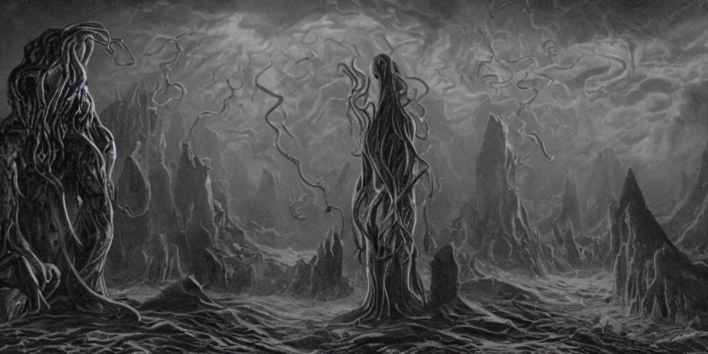 Prompt: Lovecraft something ungodly inexplicable and intangible imagine