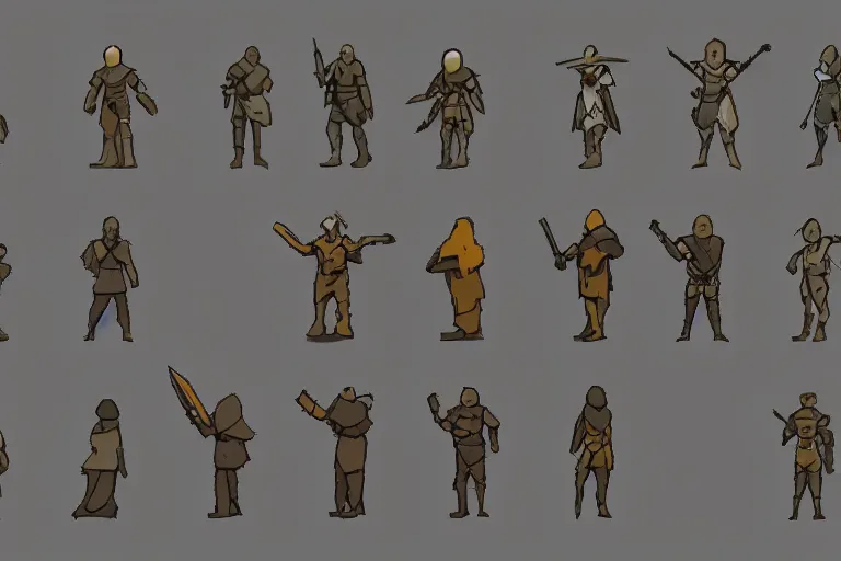 Image similar to Rimworld Character Pawn Concept art youtube thumbnail clean Minimalist