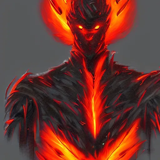 Image similar to Character design body made of fire, body with black and red lava, Lizardman Art, muscular male body, mecha humanoid with cyberpunk bomber jacket, concept art character, royalty, smooth, sharp focus, organic, deep shadows, sketch line art for character design