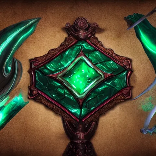 Prompt: fantasy dark magic staff with shiny emerald in the middle, high detail, digital art, beautiful , concept art,fantasy art, 4k