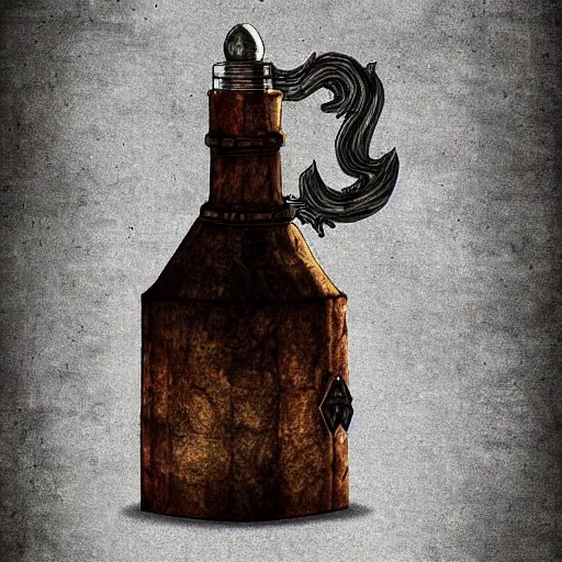 Prompt: a potion bottle, rpg, digital art, skyrim, final-fantasy
