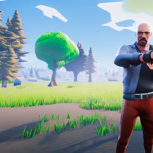 Image similar to Walter White in Fortnite gameplay screenshot