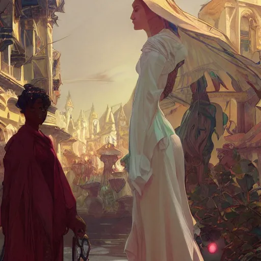 Image similar to A woman is humiliated by an entire village. Elegant, intricate, digital painting, artstation, concept art, smooth, sharp focus, illustration, art by artgerm and greg rutkowski and alphonse mucha