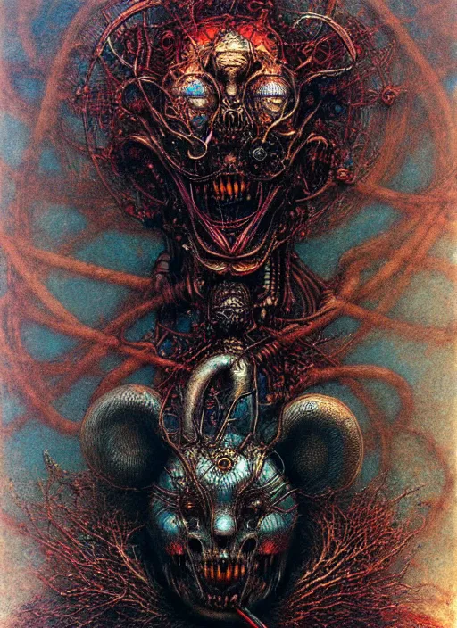 Image similar to spirit of Mickey mouse, highly detailed, art by Ayami Kojima, Beksinski, Giger