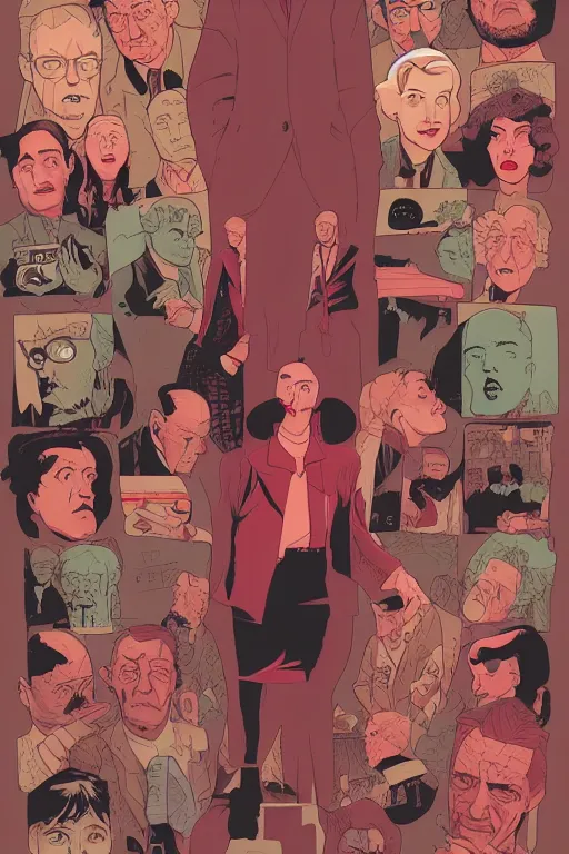 Prompt: Twin Peaks comic artwork cover by Tomer Hanuka