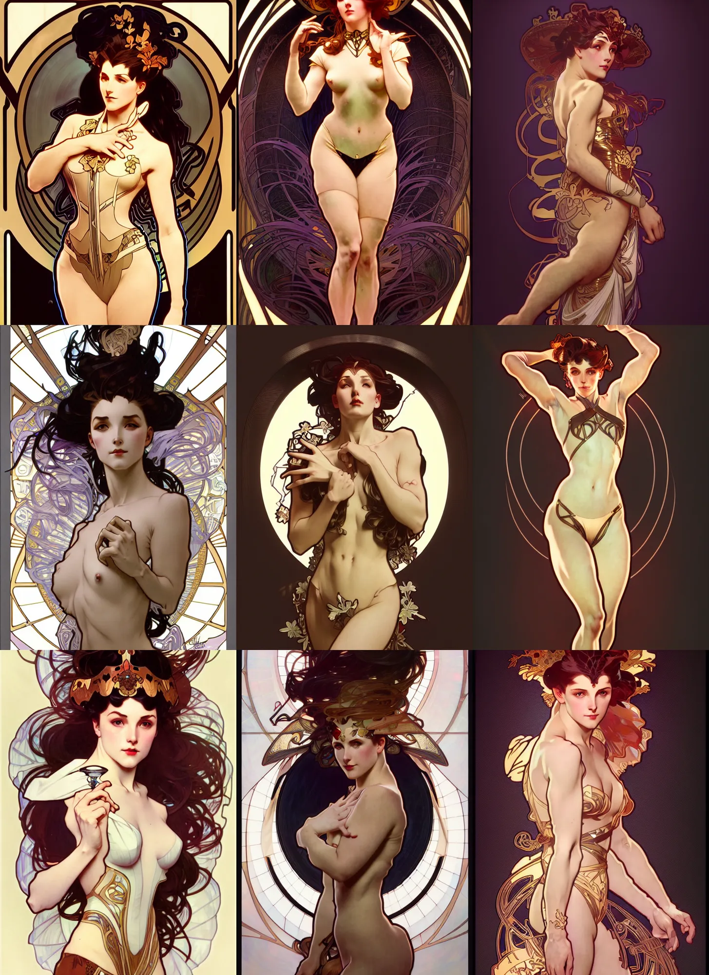 Prompt: digital concept art by artgerm and alphonse mucha. just one lonely namilia attctive showgirl!! full body!! contour light effect!! 8 k, black tape project show. stage light. octane render. sharp edge. ultra clear detailed