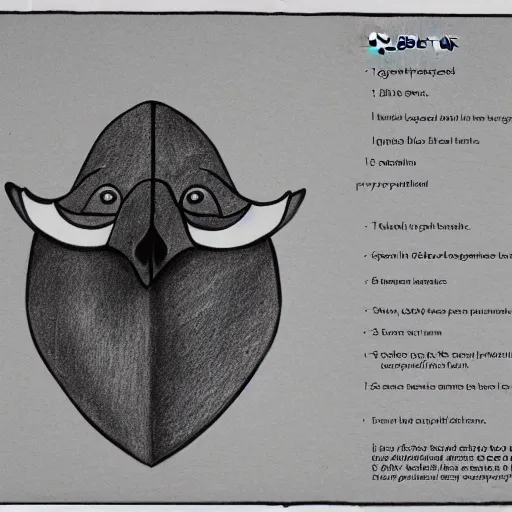 Prompt: goose mask sketch information