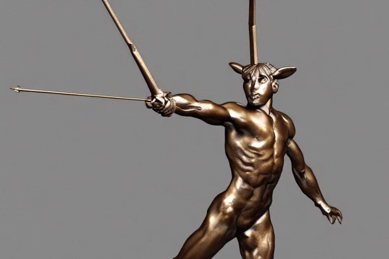 Prompt: sagittarius astrological sign sculpture in bronze by stanisław szukalsk, detailed, 3 d, 8 k