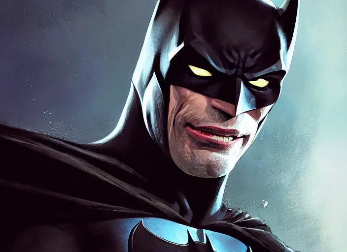 Image similar to highly detailed portrait of kevin conroy as batman, in batman comics, stephen bliss, unreal engine, fantasy art by greg rutkowski, loish, rhads, ferdinand knab, makoto shinkai and lois van baarle, ilya kuvshinov, rossdraws, tom bagshaw, global illumination, radiant light, detailed and intricate environment