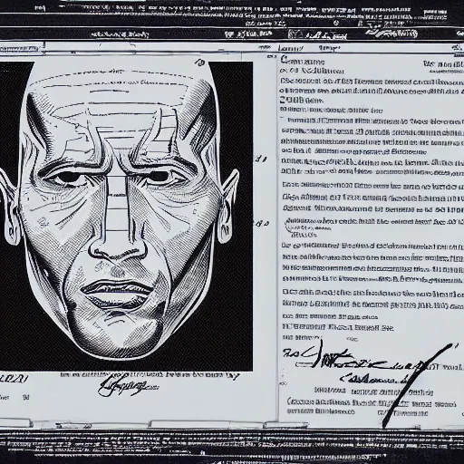 Prompt: US patent of Dwayne Johnson 's head