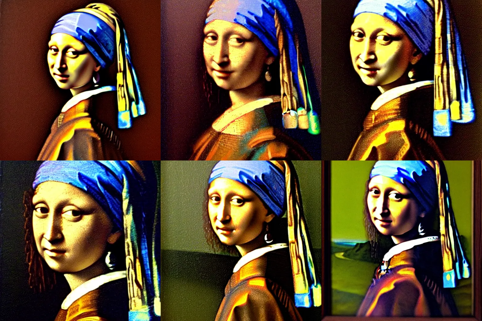 Prompt: mona lisa as the girl with the pearl earring in the style of caravaggio