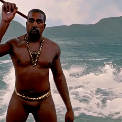 Image similar to moviestill of kanye as a centaur in sinbad movie