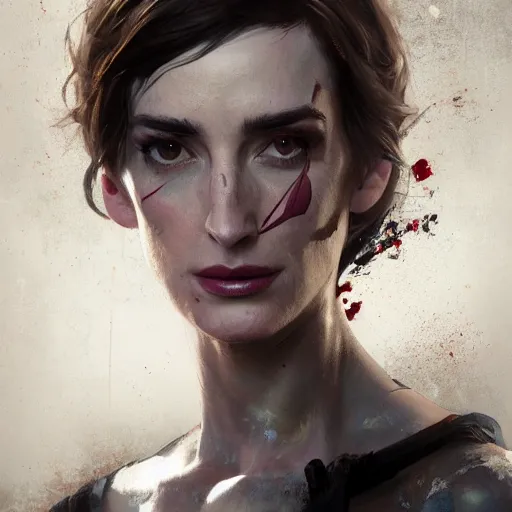 Image similar to portrait of beautiful happy young paz vega half life 2, dishonored 2, painted by greg rutkowski, painted by stanley artgerm, painted by igor kieryluk, digital art, promotional art, trending on artstation