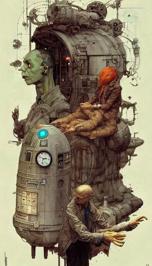 Image similar to single - use time - travel simulation capsule by chiara bautista, beksinski and norman rockwell and greg rutkowski weta studio, and lucasfilm