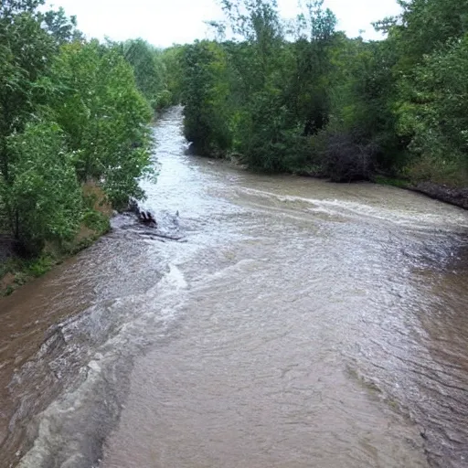 Prompt: a river turning into a woman's body