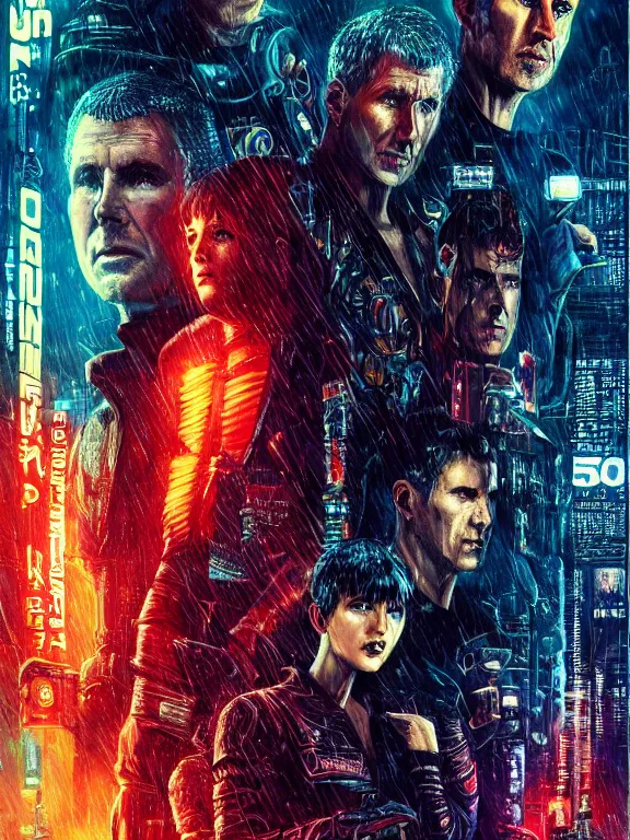 Prompt: movie poster art of 8k ultra realistic blade runner , detailed intricate cyber armour,blade runner, cybernetic, full of colour, cinematic lighting, trending on artstation, 4k, hyperrealistic, focused, extreme details,unreal engine 5, cinematic, masterpiece, art by ayami kojima, giger